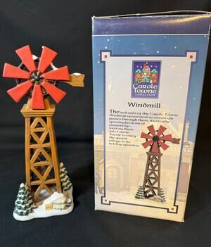 Vintage‎ Carole Towne Collection Windmill Christmas Village Accessory w Box